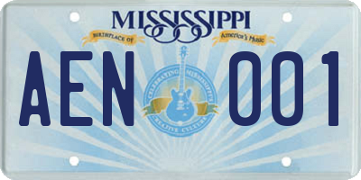 MS license plate AEN001