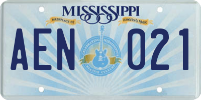 MS license plate AEN021