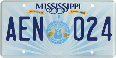 MS license plate AEN024