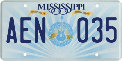 MS license plate AEN035