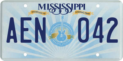 MS license plate AEN042