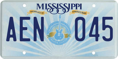 MS license plate AEN045