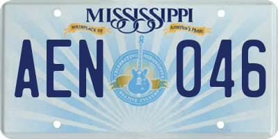 MS license plate AEN046