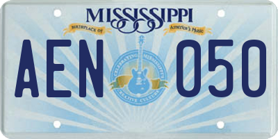MS license plate AEN050