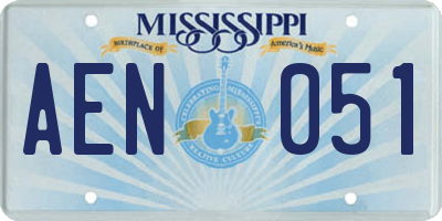 MS license plate AEN051