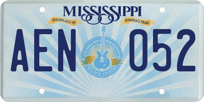 MS license plate AEN052