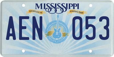 MS license plate AEN053