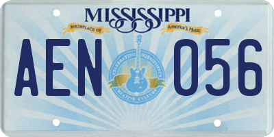 MS license plate AEN056