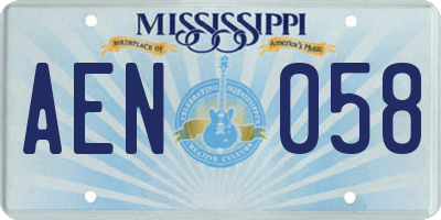 MS license plate AEN058