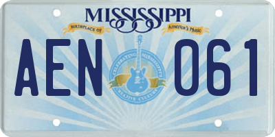 MS license plate AEN061