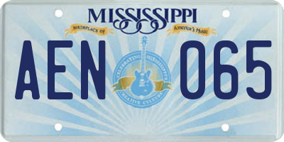 MS license plate AEN065
