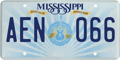 MS license plate AEN066