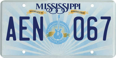 MS license plate AEN067