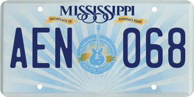 MS license plate AEN068