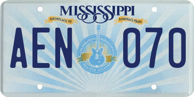 MS license plate AEN070