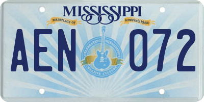 MS license plate AEN072