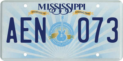MS license plate AEN073