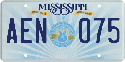 MS license plate AEN075