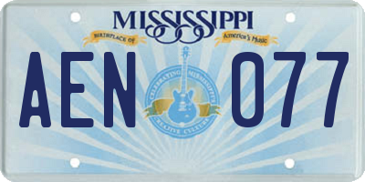 MS license plate AEN077