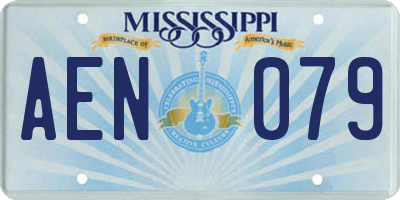 MS license plate AEN079