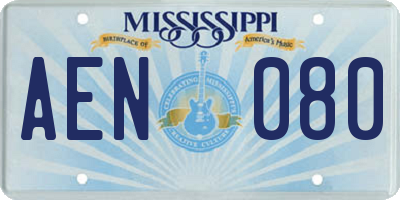 MS license plate AEN080