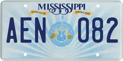 MS license plate AEN082
