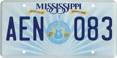 MS license plate AEN083