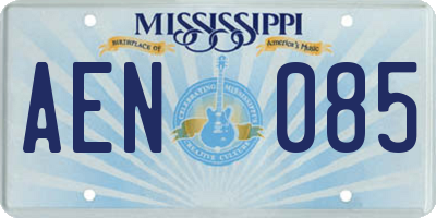 MS license plate AEN085