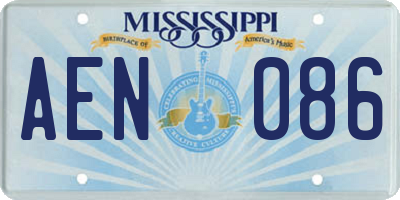 MS license plate AEN086