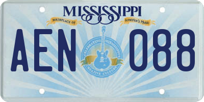 MS license plate AEN088