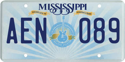 MS license plate AEN089