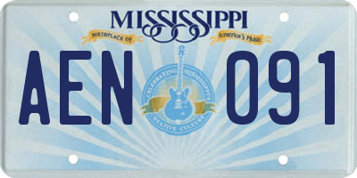 MS license plate AEN091