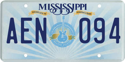 MS license plate AEN094