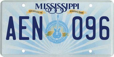 MS license plate AEN096