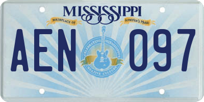 MS license plate AEN097