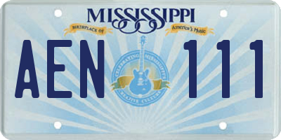 MS license plate AEN111