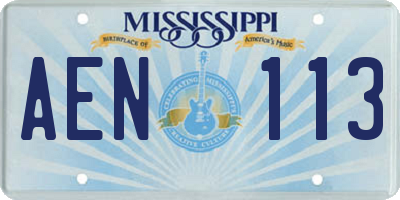 MS license plate AEN113