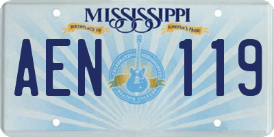 MS license plate AEN119