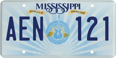 MS license plate AEN121