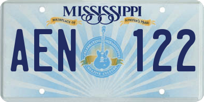 MS license plate AEN122