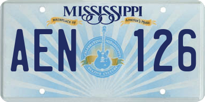 MS license plate AEN126