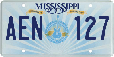 MS license plate AEN127
