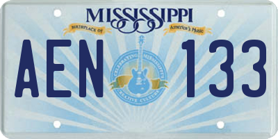 MS license plate AEN133