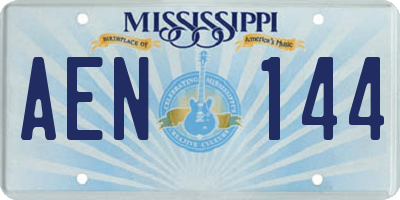 MS license plate AEN144