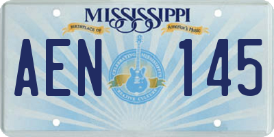 MS license plate AEN145