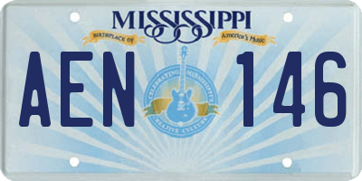 MS license plate AEN146