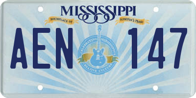 MS license plate AEN147