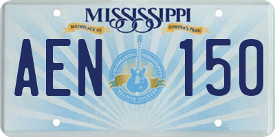 MS license plate AEN150