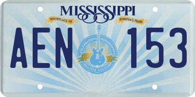 MS license plate AEN153