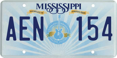 MS license plate AEN154